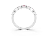 White gold Milgrain Square Bezel Round Morganite Chevron Band_9