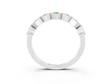 White gold Milgrain Square Bezel Round Peridot Chevron Band_9