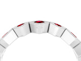 White gold Milgrain Square Bezel Round Ruby Chevron Band_10