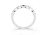 White gold Milgrain Square Bezel Round Ruby Chevron Band_9