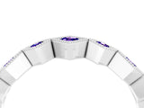 White gold Milgrain Square Bezel Round Tanzanite Chevron Band_10
