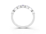 White gold Milgrain Square Bezel Round Tanzanite Chevron Band_9