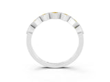 White gold Milgrain Square Bezel Round Yellow Sapphire Chevron Band_21
