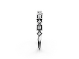 White gold Milgrain Square Diamond Eternity Band with Bezel Setting_36