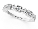 White gold Milgrain Square Diamond Eternity Band with Bezel Setting_36
