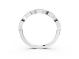 White gold Milgrain Square Diamond Eternity Band with Bezel Setting_37