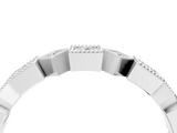White gold Milgrain Square Diamond Eternity Band with Bezel Setting_39