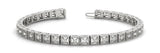 White gold Milgrain Square Link Bracelet with Round Cut Diamonds in Bezel Setting