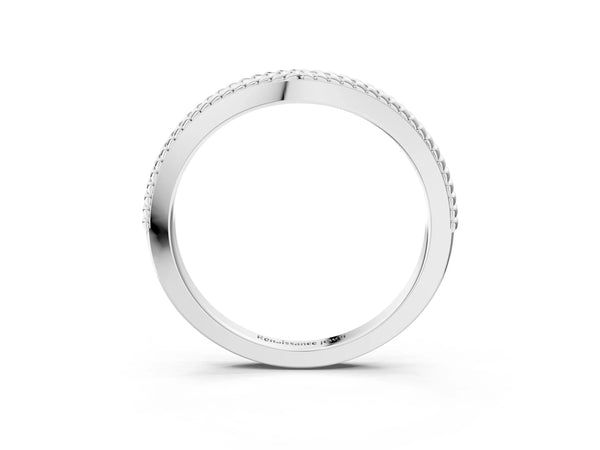 Platinum Milgrain Twist Contour Wedding Band