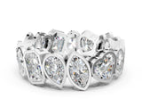 White gold Mixed Shape Diamond Bezel Set Eternity Wedding Band