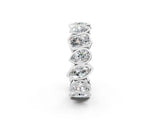 White gold Mixed Shape Diamond Bezel Set Eternity Wedding Band_2