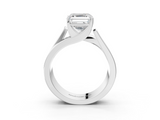 White gold Modern Tension Set Asscher Solitaire Wide Band Ring_65