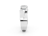 White gold Modern Tension Set Asscher Solitaire Wide Band Ring_66