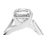 White gold Modern Tension Set Asscher Solitaire Wide Band Ring_66