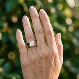 White gold Modern Tension Set Cushion Cut Diamond Solitaire Wide Band Ring_12