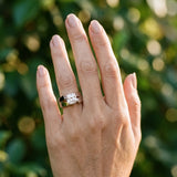 14K White Gold Modern Tension Set 6.01 Carat E VVS2 Cushion Diamond Solitaire Wide Band Ring