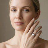 14K White Gold Modern Tension Set 6.01 Carat E VVS2 Cushion Diamond Solitaire Wide Band Ring