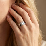 14K White Gold Modern Tension Set 6.01 Carat E VVS2 Cushion Diamond Solitaire Wide Band Ring