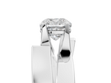 14K White Gold Modern Tension Set 6.01 Carat E VVS2 Cushion Diamond Solitaire Wide Band Ring