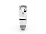 White gold Modern Tension Set Emerald Solitaire Wide Band Ring_195