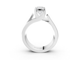 White gold Modern Tension Set Emerald Solitaire Wide Band Ring_196