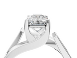 White gold Modern Tension Set Emerald Solitaire Wide Band Ring_201