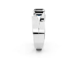 White gold Modern Tension Set Fancy Black Asscher Cut Solitaire Wide Band Ring_2