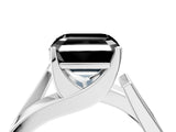 White gold Modern Tension Set Fancy Black Asscher Cut Solitaire Wide Band Ring_4