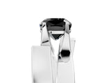 White gold Modern Tension Set Fancy Black Cushion Cut Solitaire Wide Band Ring_5