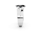 White gold Modern Tension Set Fancy Black Marquise Cut Solitaire Wide Band Ring_2