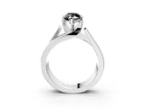 White gold Modern Tension Set Fancy Black Marquise Cut Solitaire Wide Band Ring_3