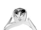 White gold Modern Tension Set Fancy Black Marquise Cut Solitaire Wide Band Ring_4