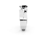 White gold Modern Tension Set Fancy Black Oval Cut Solitaire Wide Band Ring_2