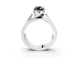 White gold Modern Tension Set Fancy Black Oval Cut Solitaire Wide Band Ring_3