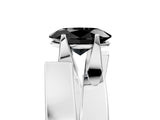 White gold Modern Tension Set Fancy Black Oval Cut Solitaire Wide Band Ring_5
