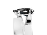 White gold Modern Tension Set Fancy Black Pear Cut Solitaire Wide Band Ring_5