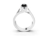 White gold Modern Tension Set Fancy Black Radiant Cut Solitaire Wide Band Ring_3