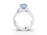 White gold Modern Tension Set Fancy Blue Asscher  Solitaire Wide Band Ring_71