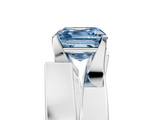 White gold Modern Tension Set Fancy Blue Asscher  Solitaire Wide Band Ring_73