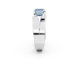 White gold Modern Tension Set Fancy Blue Asscher  Solitaire Wide Band Ring_80