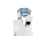 White gold Modern Tension Set Fancy Blue Cushion  Solitaire Wide Band Ring_67