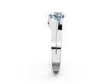 White gold Modern Tension Set Fancy Blue Heart  Solitaire Wide Band Ring_95