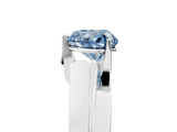 White gold Modern Tension Set Fancy Blue Heart  Solitaire Wide Band Ring_98