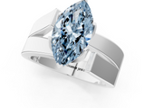 White gold Modern Tension Set Fancy Blue Marquise  Solitaire Wide Band Ring_117