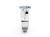 White gold Modern Tension Set Fancy Blue Marquise  Solitaire Wide Band Ring_118