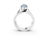White gold Modern Tension Set Fancy Blue Marquise  Solitaire Wide Band Ring_119