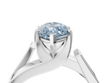 White gold Modern Tension Set Fancy Blue Marquise  Solitaire Wide Band Ring_120