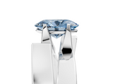 White gold Modern Tension Set Fancy Blue Oval  Solitaire Wide Band Ring_84