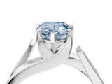White gold Modern Tension Set Fancy Blue Pear  Solitaire Wide Band Ring_97
