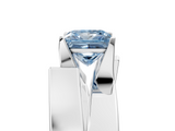 White gold Modern Tension Set Fancy Blue Princess  Solitaire Wide Band Ring_84